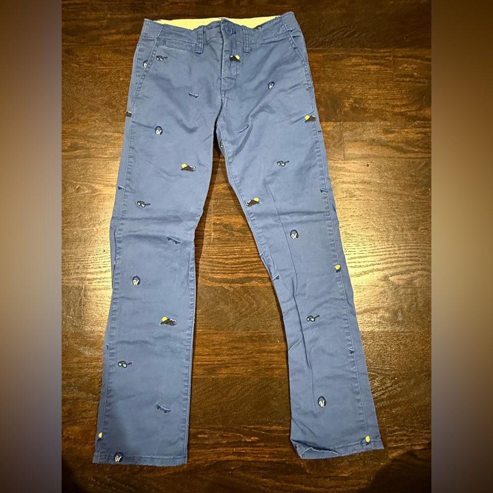 Vineyard Vines Boy’s Sz 12 Blue Embroidered Khaki- Style Pants
